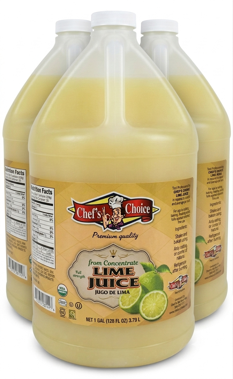 Chef Choice Lime Juice – 2 Gallon (4 Count Case)