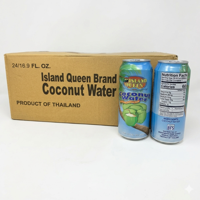 Island Queen Coconut Water – 16.9 oz Cans