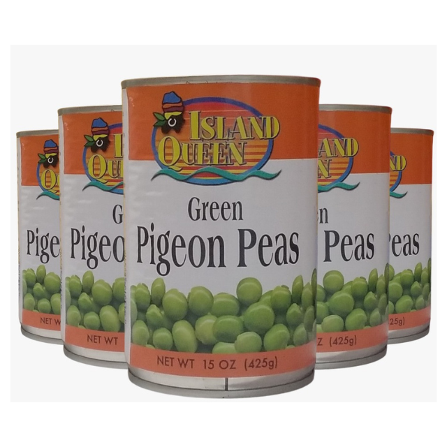 Island Queen Green Pigeon Peas – 15 oz Cans (24 Count Case)