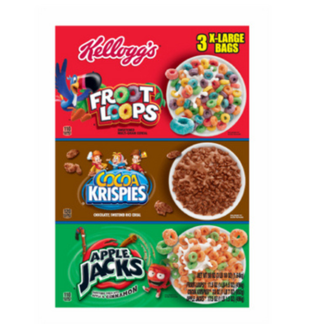Kellogg's Tri Fun Pack Cereal 58 oz – 3 X-Large Bags