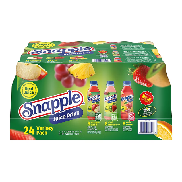 Snapple Juice Variety – 24 x 16.9 oz Bottles