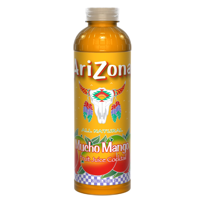 Arizona Mucho Mango Juice Cocktail – 20 oz Bottle (24 Count)