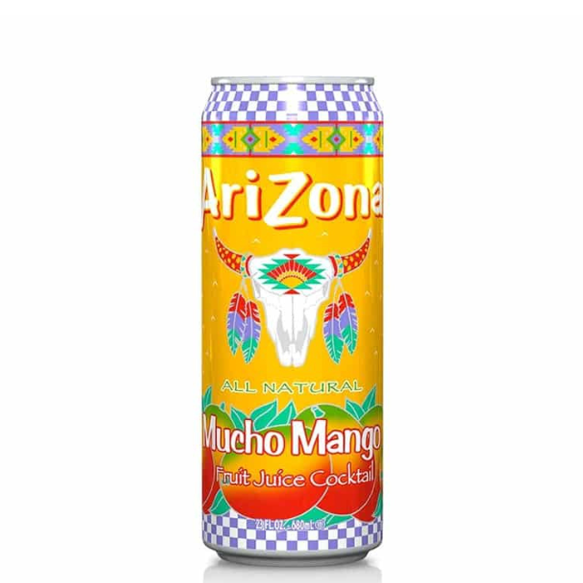 Arizona Mucho Mango Juice Cocktail – 23 oz Can (24 Count)