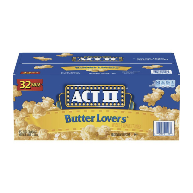 ACT II Butter Lovers Microwave Popcorn – 32 Count
