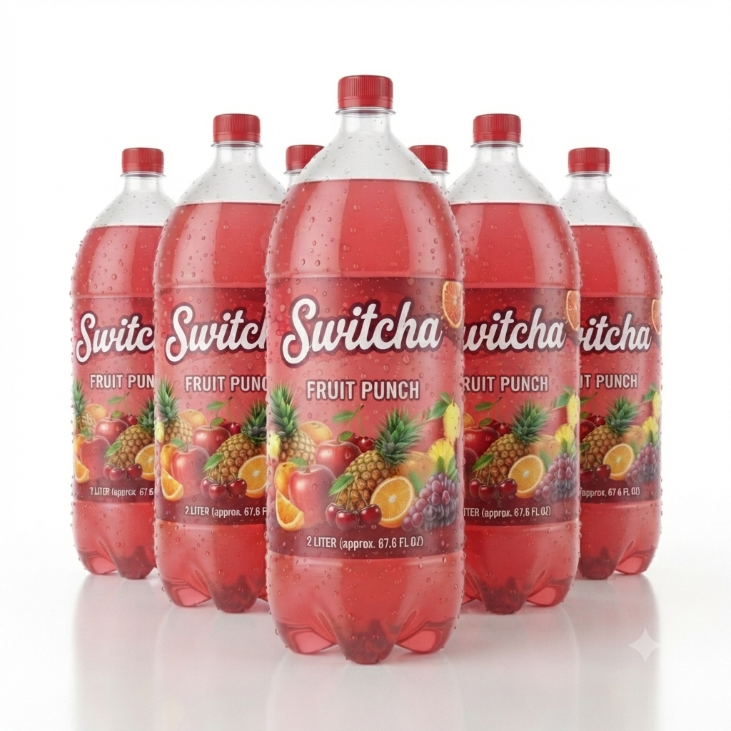Switcha Fruit Punch – 2 Liter Bottles (8 Count Case)