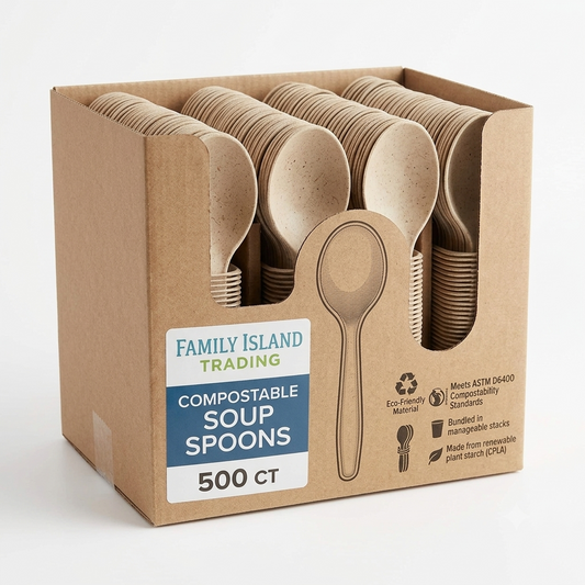 Compostable Soup Spoons – 500 Count Case