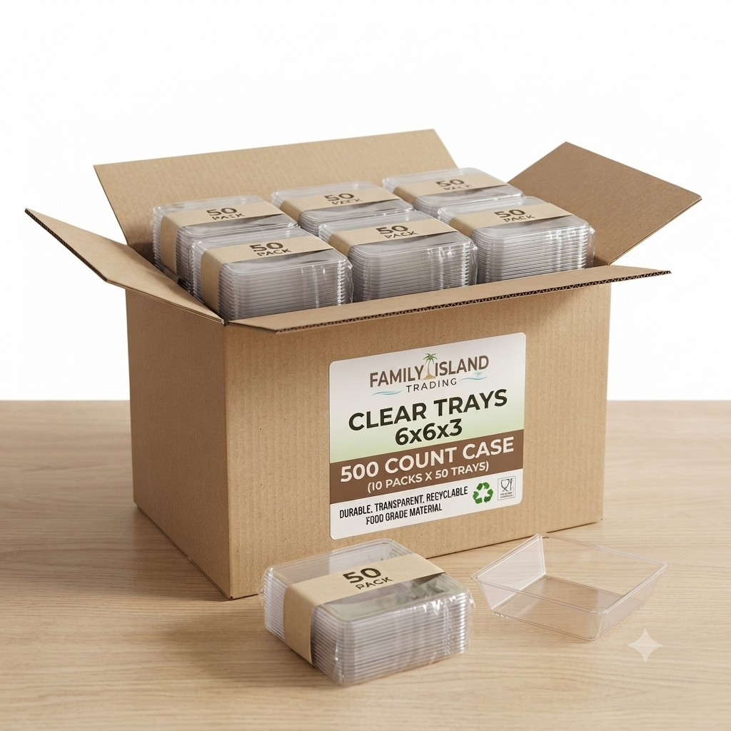 CTR 6 × 6 × 3 Food Containers – 500 Count Case (10 Packs × 50)