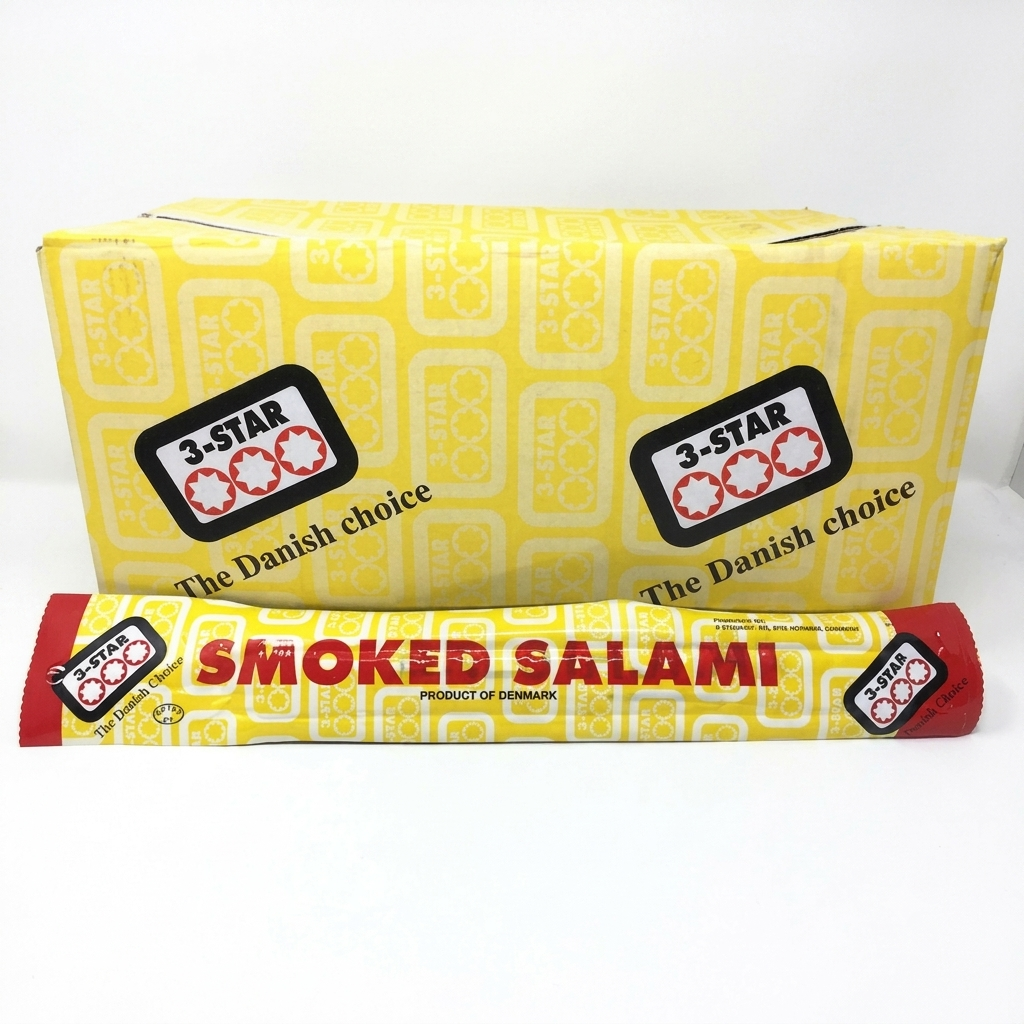 3 Star Smoked Salami (Salty Sausage) 300g – 24 Count Case