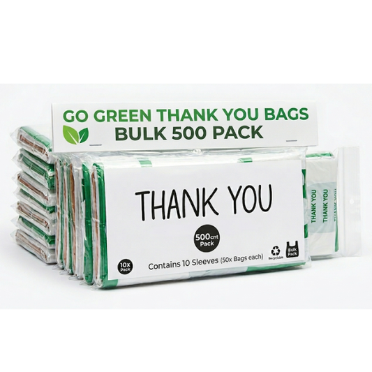 Go Green Thank You Bags – 500 Count Pack