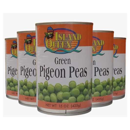 Island Queen Green Pigeon Peas – 15 oz Cans (24 Count Case)