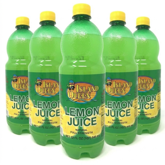 Island Queen Lemon Juice – 32 oz Bottles (12 Count Case)