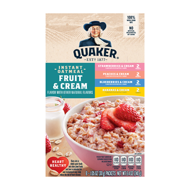 Quaker Instant Oatmeal Fruit & Cream