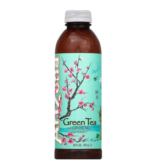 Arizona Green Tea with Ginseng & Honey – 20 oz Bottle (24 Count)