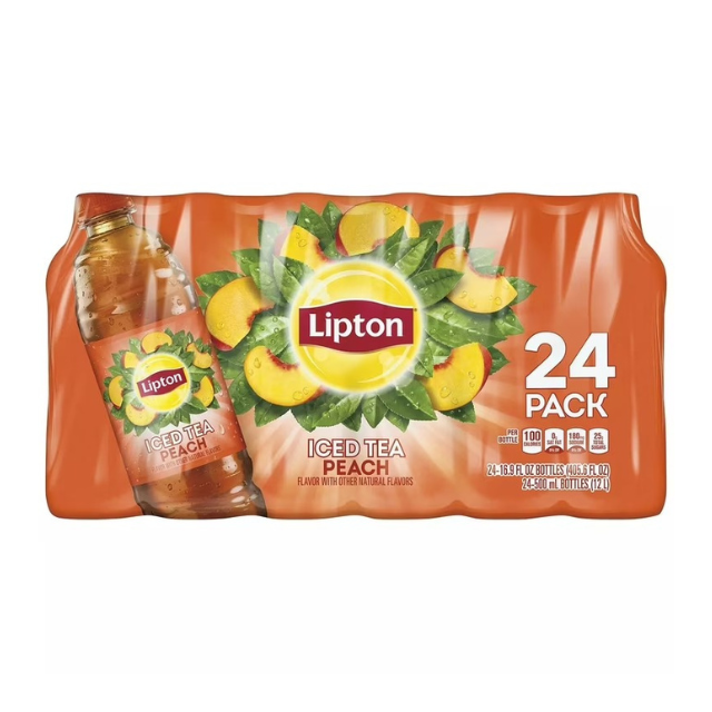 Lipton Peach Tea – 16.9 oz Bottles (24 Count Case)